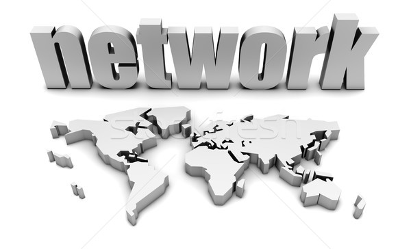 La nivel mondial reţea 3D hartă a lumii afaceri calculator Imagine de stoc © kentoh