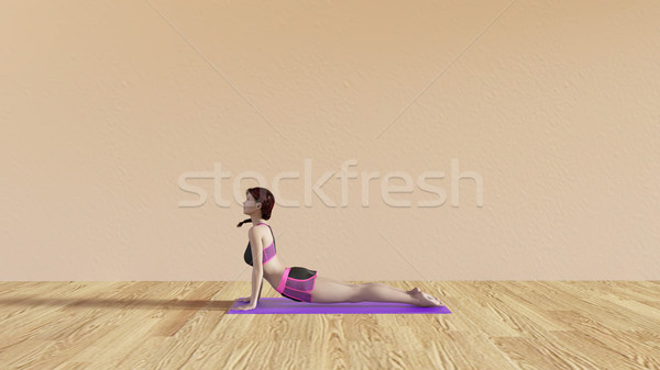 Yoga Class Upward Facing Dog Pose Stock photo © kentoh