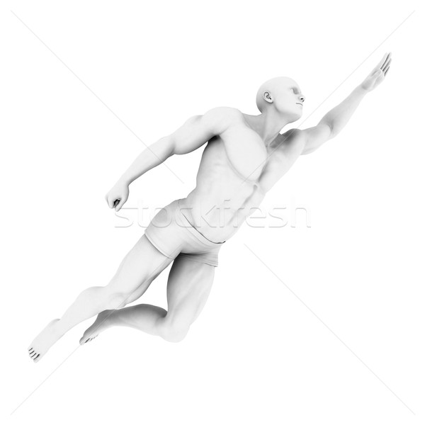 Szuperhős póz férfi 3d render illusztráció üzlet Stock fotó © kentoh