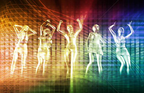 Dames clubbing discotheek feesten achtergrond leuk Stockfoto © kentoh
