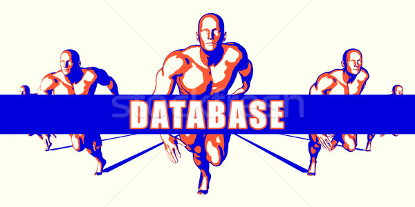 [[stock_photo]]: Base · de · données · concurrence · illustration · art · fond · orange