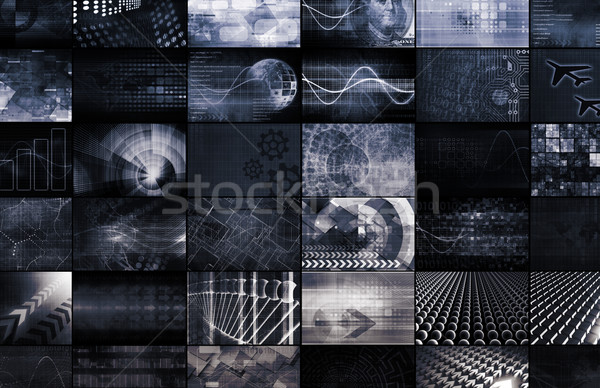 Foto d'archivio: Globale · tecnologia · digitale · texture · telefono · muro · abstract