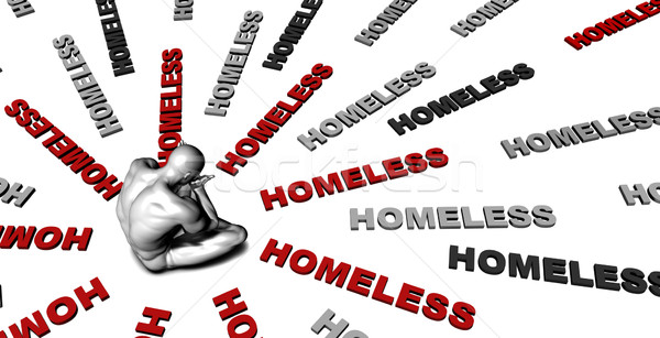 Obdachlosen Leiden Opfer weinen männlich traurig Stock foto © kentoh