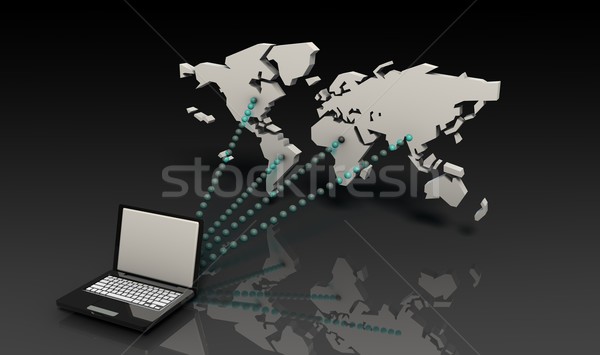 因特網 連接 數據 安全 網絡 計算機 商業照片 © kentoh