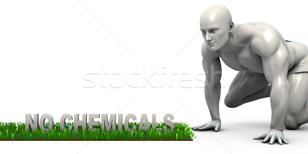 Keine Chemikalien Mann schauen Zeichen blau Stock foto © kentoh