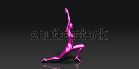 The Knee to Nose Yoga Pose Stock photo © kentoh