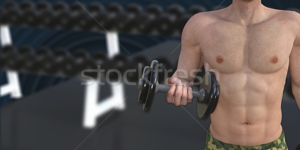 Man Muscle Training Stock photo © kentoh