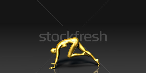 The Knee to Nose Yoga Pose Stock photo © kentoh