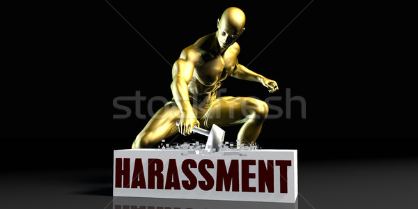 Belästigung schwarz Gold Hammer Person Stock foto © kentoh