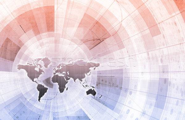La nivel mondial integrare reţea hartă a lumii Internet hartă Imagine de stoc © kentoh
