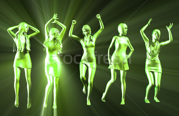 Kadınlar clubbing gece kulübü parti parti dans Stok fotoğraf © kentoh