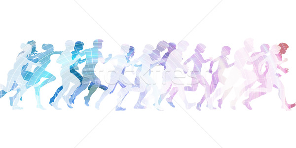 Athletes Running Stock photo © kentoh
