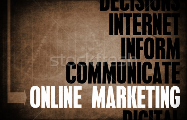 Интернет маркетинг ядро Принципы бизнеса ретро цифровой Сток-фото © kentoh