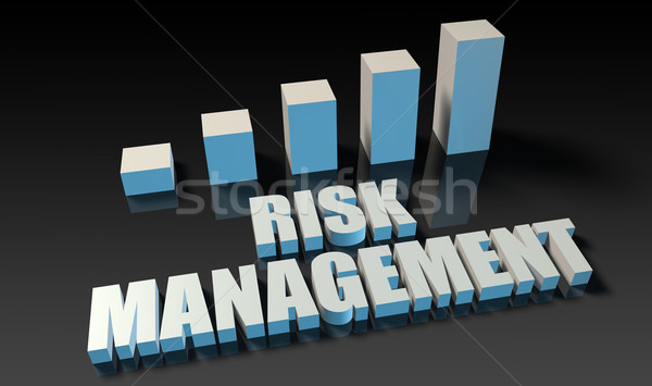Управление рисками графа диаграммы 3D синий черный Сток-фото © kentoh