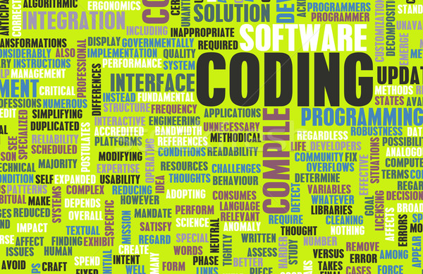 Kódolás programozás szoftver fejlesztés háttér állás Stock fotó © kentoh