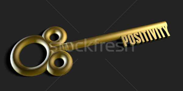 Schlüssel Positivität schwarz Gold Informationen Konzept Stock foto © kentoh