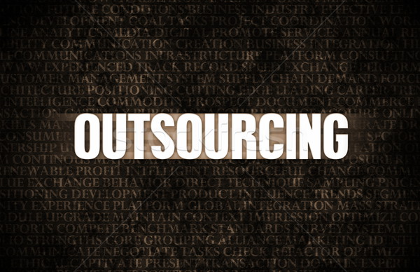 Stockfoto: Outsourcing · business · motivatie · stenen · muur · muur · achtergrond