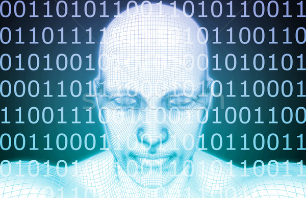 Inteligenta artificiala software-ul logica om ştiinţă creier Imagine de stoc © kentoh