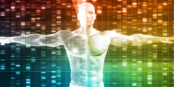 Dna genetica gegevens menselijke mannelijke abstract Stockfoto © kentoh