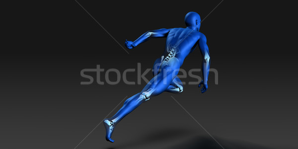Human Anatomy with Visible Skeleton and Muscles Stock photo © kentoh