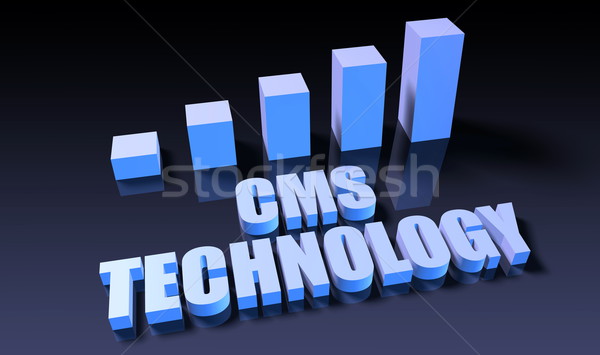 Cms tehnologie grafic diagramă 3D albastru Imagine de stoc © kentoh
