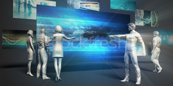 Telecommunicatie netwerk virtueel presentatie kaart achtergrond Stockfoto © kentoh