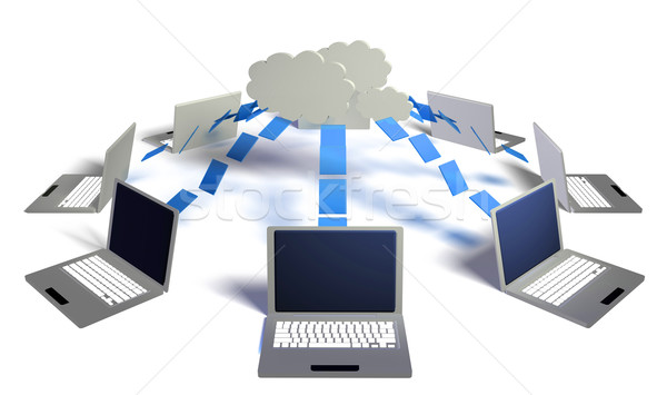Stock fotó: Felhő · alapú · technológia · nagy · adat · számítástechnika · 3D · technológia