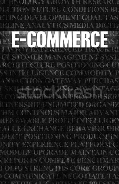 Foto stock: Ecommerce · negócio · motivação · stonewall · parede · fundo