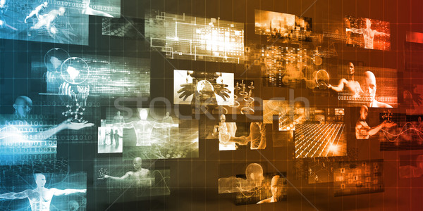 Stockfoto: Technologie · bedrijf · digitale · futuristische · abstract · muur