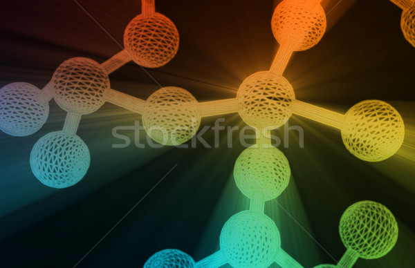 Stock fotó: Molekuláris · struktúra · modell · háló · gyógyszer · minta