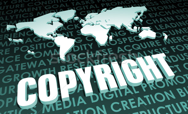 Drepturi de autor industrie la nivel mondial standard 3D hartă Imagine de stoc © kentoh