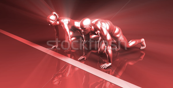 Sportszerűség férfiak nők összes dolgok nő Stock fotó © kentoh