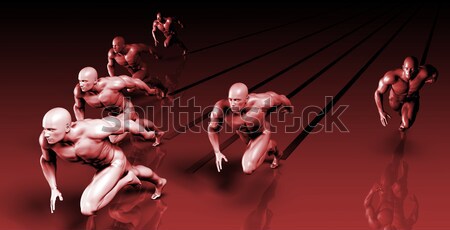 Negócio sucesso corrida homens arte homem Foto stock © kentoh