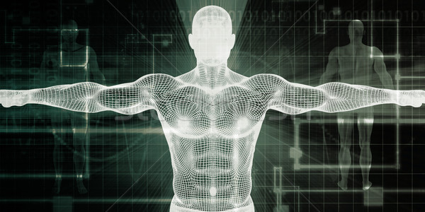Implantat Technologie Mann medizinischen Körper Hintergrund Stock foto © kentoh