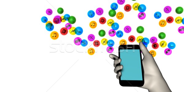 Hand Holding Smartphone Stock photo © kentoh