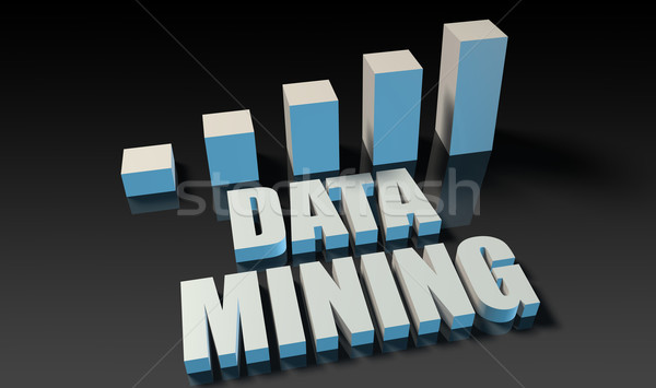 Datos minería gráfico tabla 3D azul Foto stock © kentoh