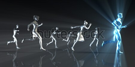 3D Concept of Human Male Body and Skeleton Stock photo © kentoh