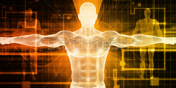 Gesundheitswesen Technologie menschlichen Körper scannen Mann Stock foto © kentoh