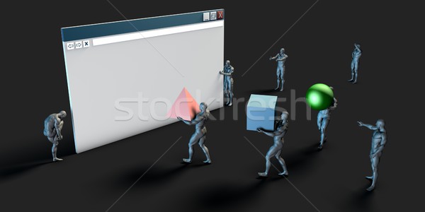 Stockfoto: Web · browser · gegevens · graphics · internet · menigte