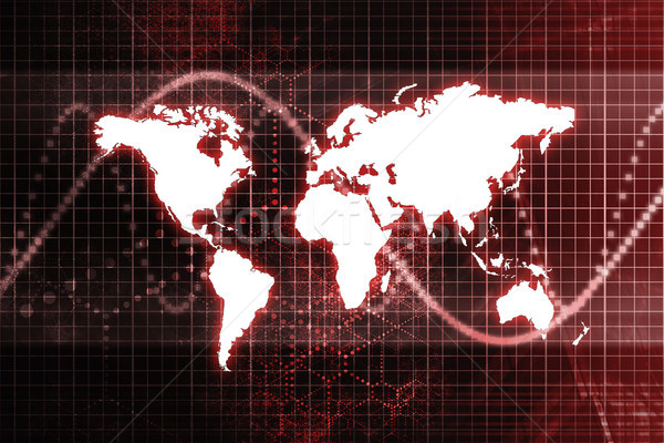 Rood wereldwijde business economie abstract grafiek wereld Stockfoto © kentoh