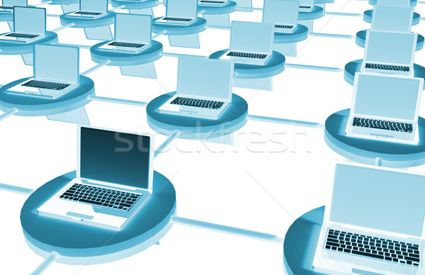 LAN komputera 3D laptopy świecie klawiatury Zdjęcia stock © kentoh