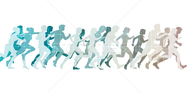 Athletes Running Stock photo © kentoh