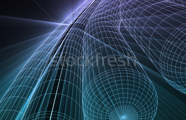 Wireframe abstract ingegneria Foto d'archivio © kentoh