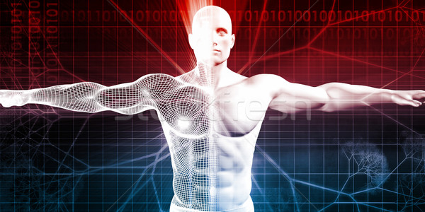 Technologii ludzi ciało umysł medycznych tle Zdjęcia stock © kentoh