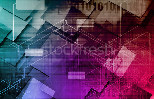 Technológia váz hálózat nagy adat biztonság Stock fotó © kentoh