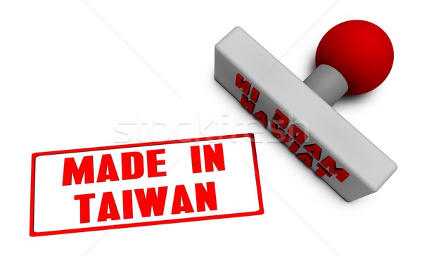 Stockfoto: Taiwan · stempel · kotelet · papier · 3D · vruchten