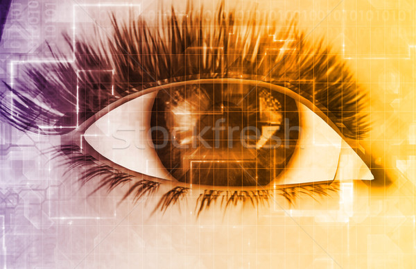 Escanear tecnología segura negocios ojo resumen Foto stock © kentoh