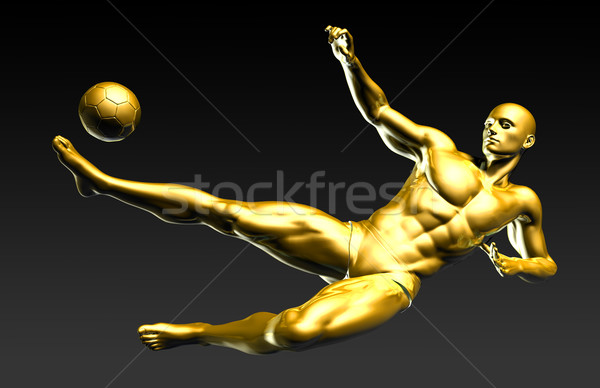 Football Player Scoring a Winning Goal Stock photo © kentoh