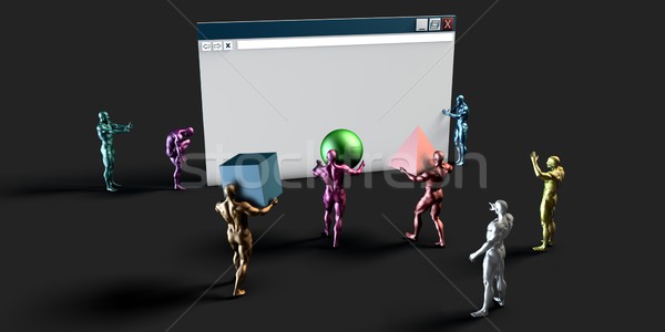 Web design mic muncitorii afaceri proiect tehnologie Imagine de stoc © kentoh