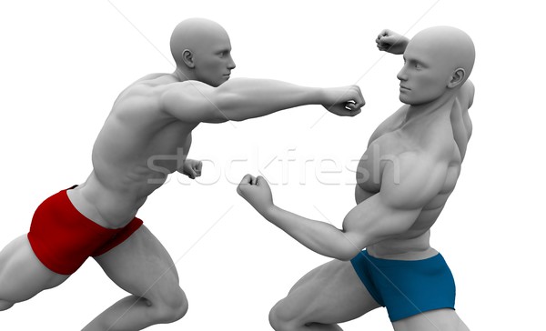 Küzdősportok harc kettő harcol férfiak tornaterem Stock fotó © kentoh
